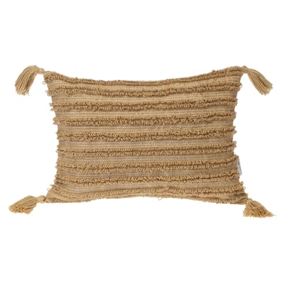 Boho Rectangular Throw Pillow with Tassels - 20" - Brown