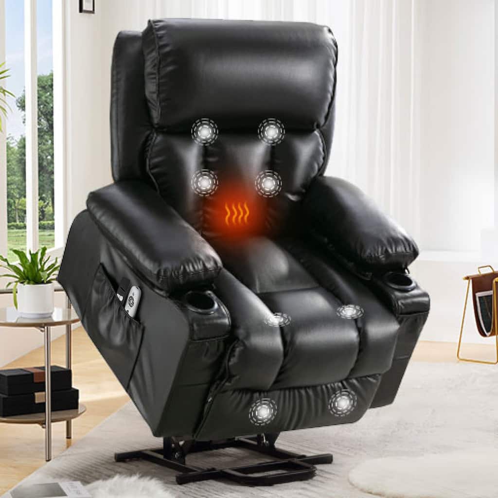 Power Electric massage lift lounge chair for the elderly, with heating and vibration functions,Fleece leather with USB