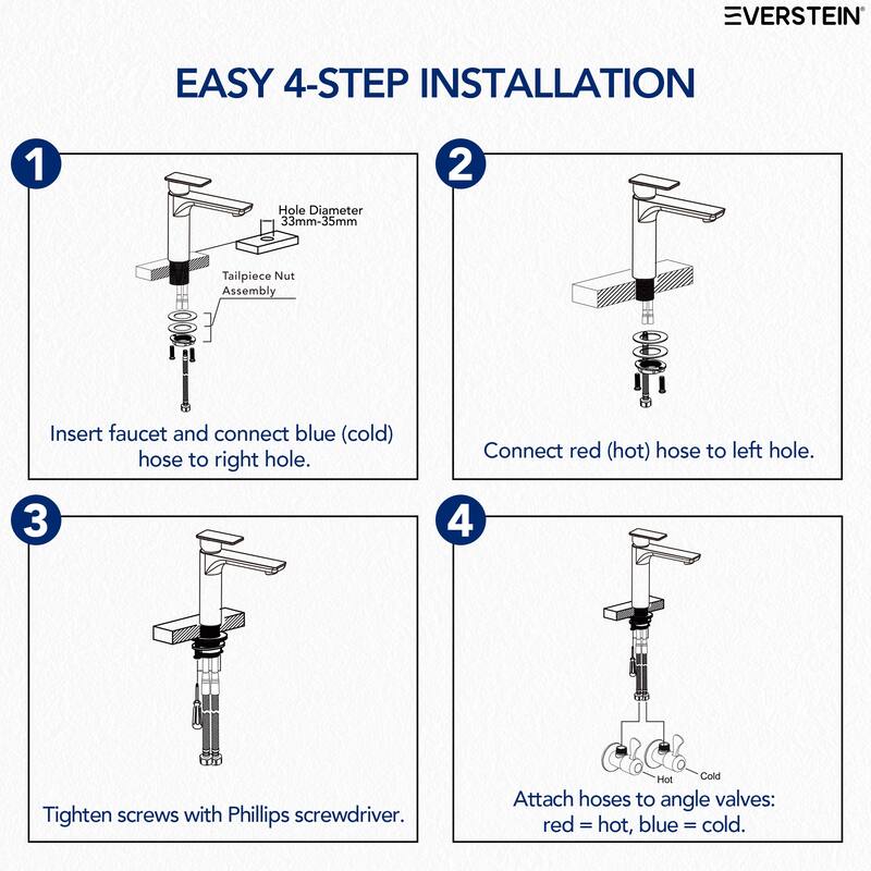 Single Hole Bathroom Faucet with Drain Assembly, Single Handle Bathroom Sink Faucet