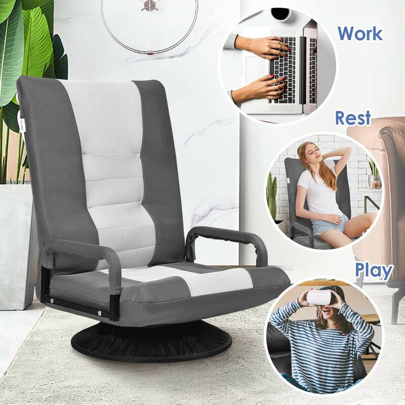 Gymax Gaming Floor Chair Folding Lazy Sofa 6-Position Adjustable - See Details