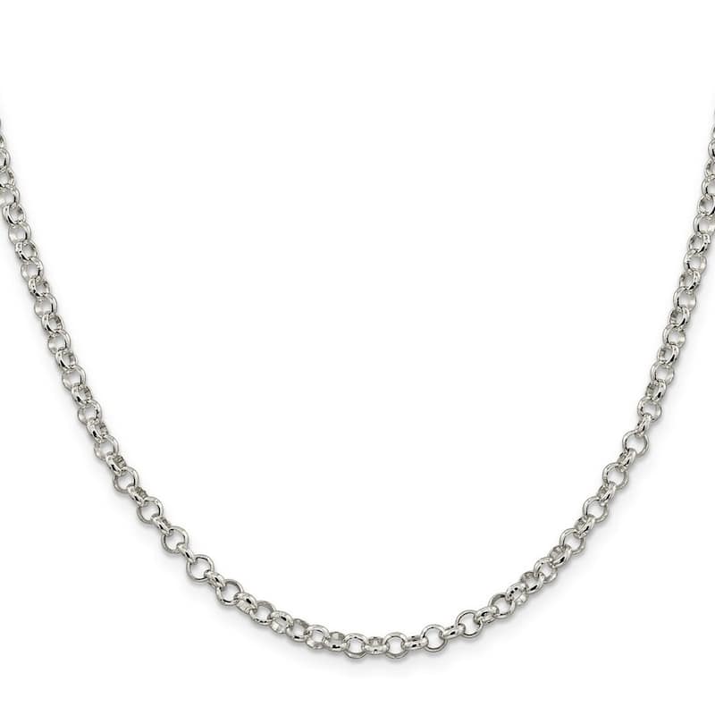 Curata 925 Sterling Silver 4.0mm Rolo Chain Necklace