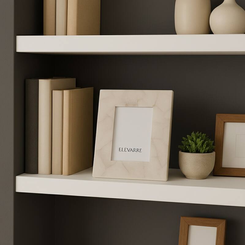 Quartz Rectangular Decorative Photo Frame - White