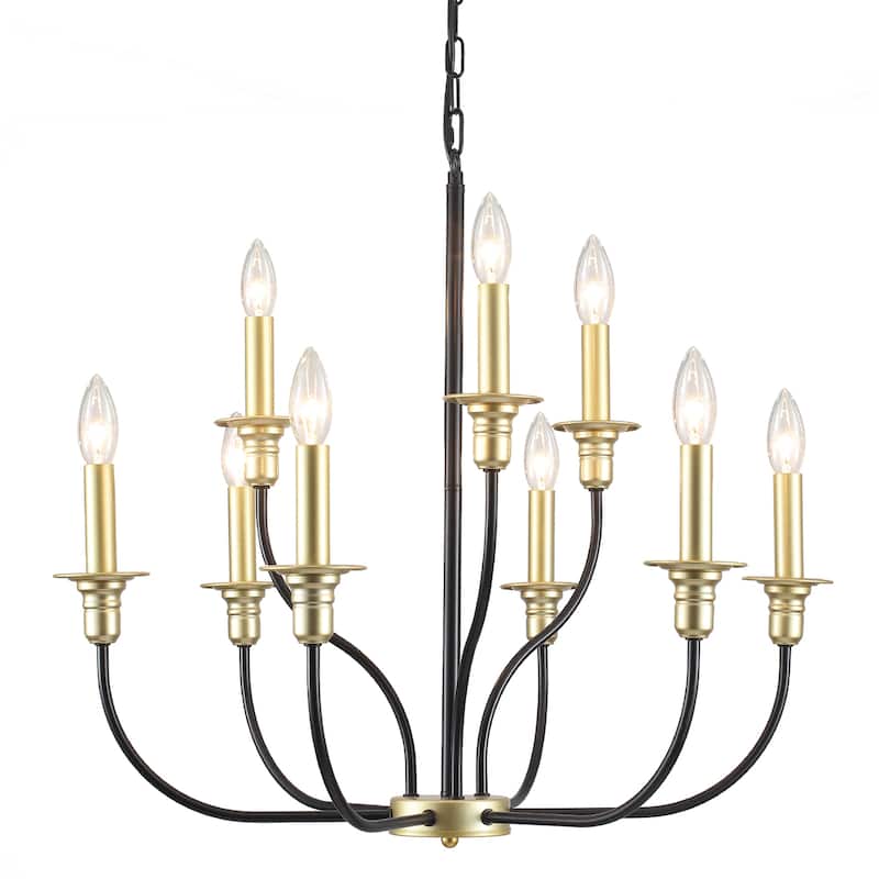 9-Light Candlestick Farmhouse Chandelier for Bedroom Living Room Staircase