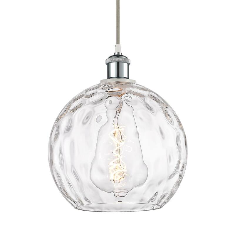 Innovations Lighting 516-1P-13-10 Athens Pendant Athens 10" Wide - White and Polished Chrome / Clear Water Glass