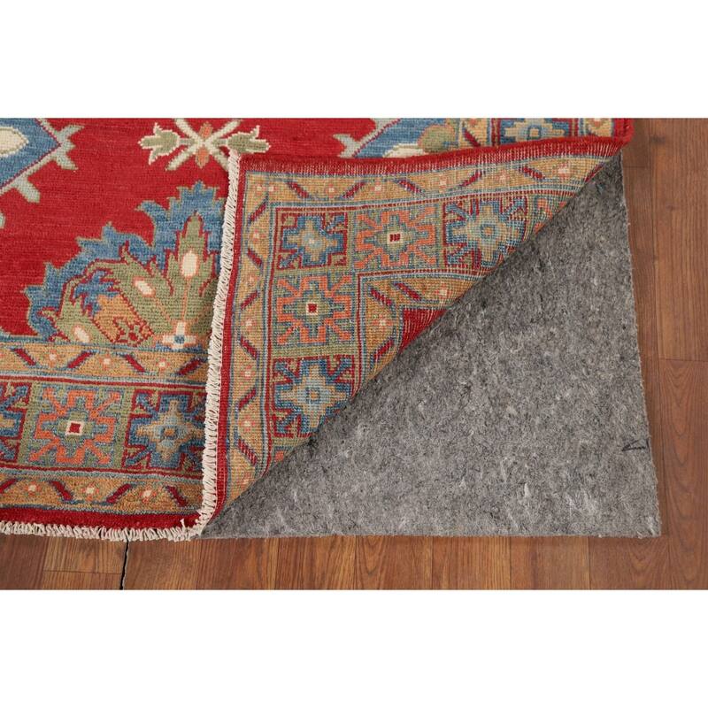 Traditional Red Kazak Oriental Accent Rug Hand-Knotted Wool Carpet - 3'5" x 4'11"