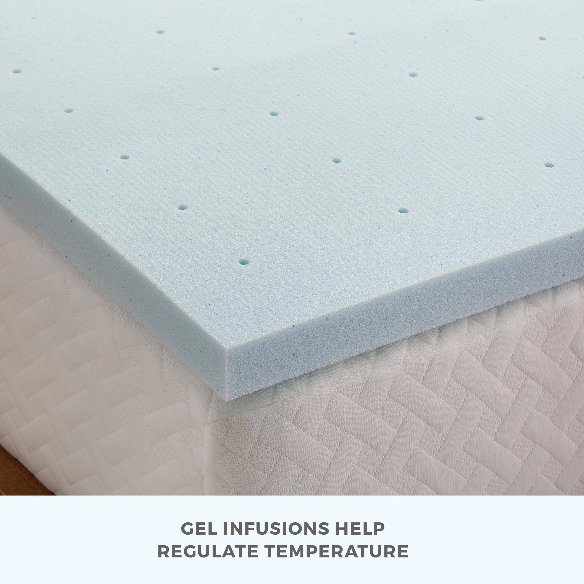 Brookside Gel Infused Memory Foam Mattress Topper Blue On Sale