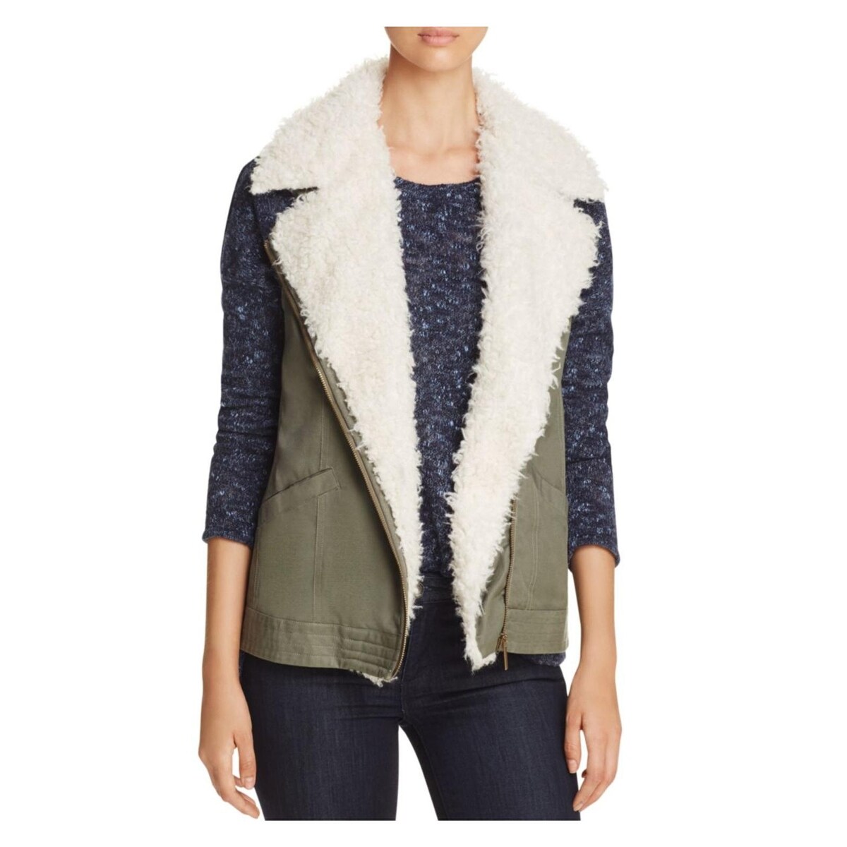 Shop Sanctuary Womens Outerwear Vest Fleece Lined Zip Front