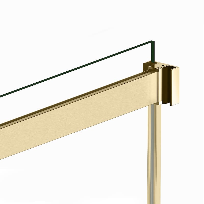 Spezia 56" W x 76" H Sliding Frameless Shower Enclosure,Brushed Gold