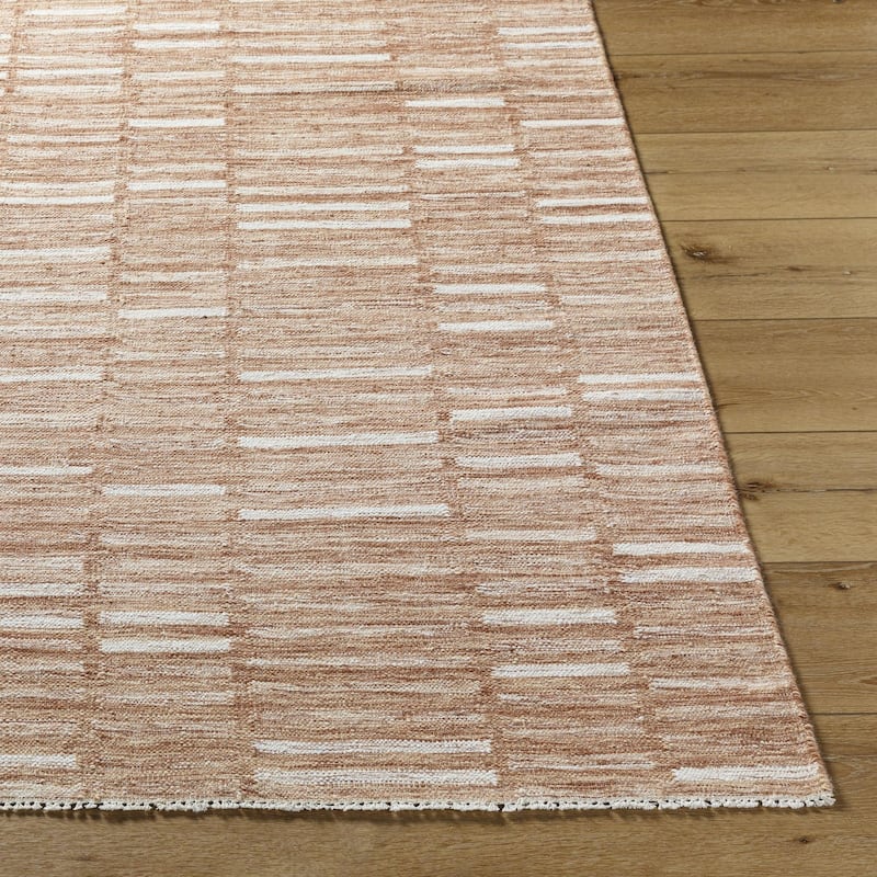 Madilyn Mid-Century Modern Stripe Fringed Area Rug