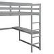 preview thumbnail 10 of 9, Full Loft Bed with Built-in Wardrobe, Desk, Shelves&Drawers, Wood Loft Bed Frame w/Full-Length Guardrails for Bedroom Dorm, Grey