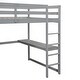 preview thumbnail 10 of 28, Full Size Loft Bed with Wardrobe, Desk, Shelves, Drawers, Grey, Wood Frame