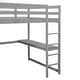preview thumbnail 10 of 15, Gray Full Size Solid Wood Loft Bed with Built-in Wardrobe, Desk, and Shelves