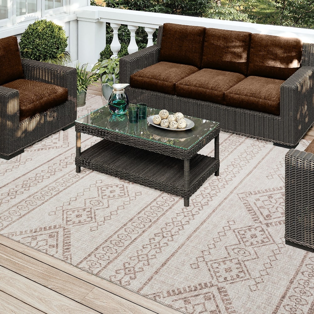 Indoor/ Outdoor Yuma Boho Washable Rug