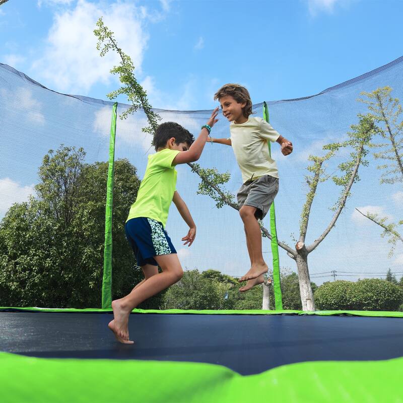 Aoodor Outdoor Trampoline Replacement Net with Zipper, Hooks, Pole Cover