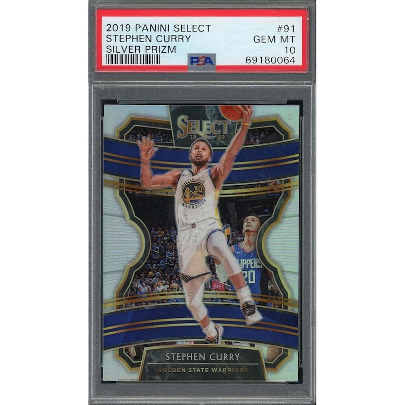 Stephen Curry 2019 Panini Select Silver Prizm Basketball Card #91 Graded PSA 10 - 8'6" x 11'6"