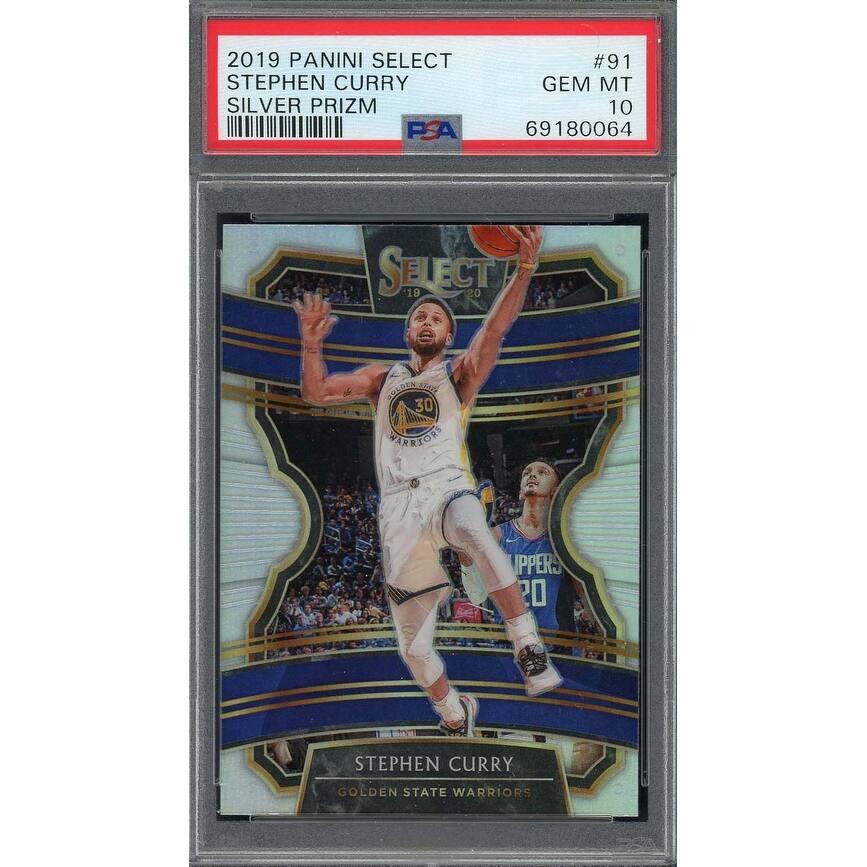 Stephen Curry 2019 Panini Select Silver Prizm Basketball Card #91 Graded PSA 10 - 8'6" x 11'6"