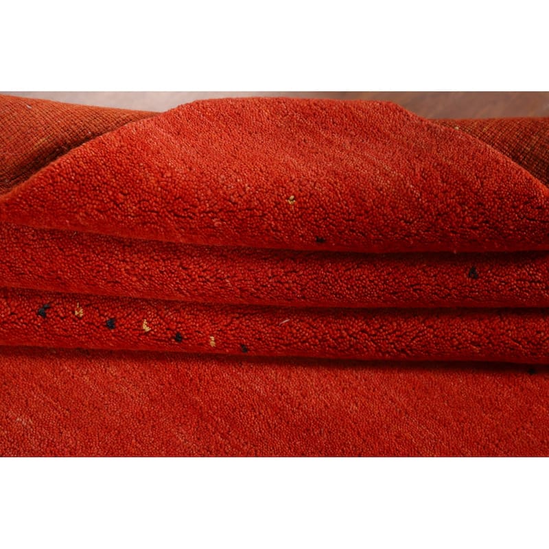 Hand Knotted Oriental 100% Wool Carpet Tribal Tribal Oranges & Rust Gabbeh Area Rug - 9' 9'' X 6' 10''