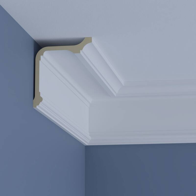 7 7/8"H x 6 5/8"P x 10 3/8"F x 96"L Chloe Crown Moulding - 1-Pack