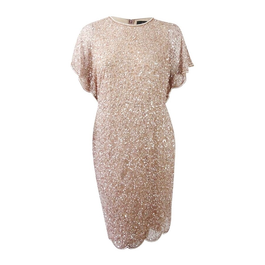plus size rose gold dress with sleeves