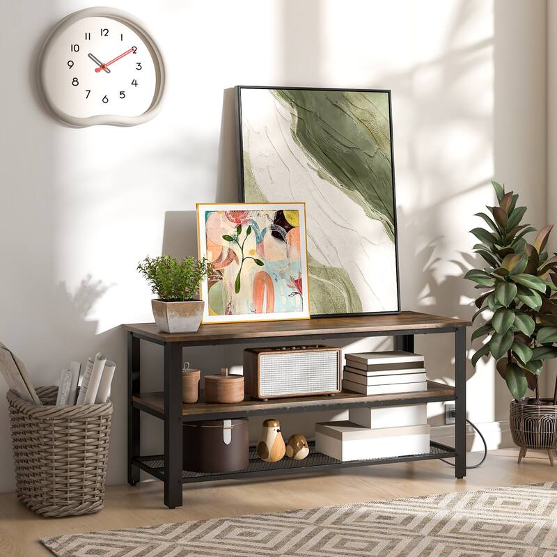 Gymax 3-tier TV Stand for TVs up to 50 Inches w/ Power Outlets USB