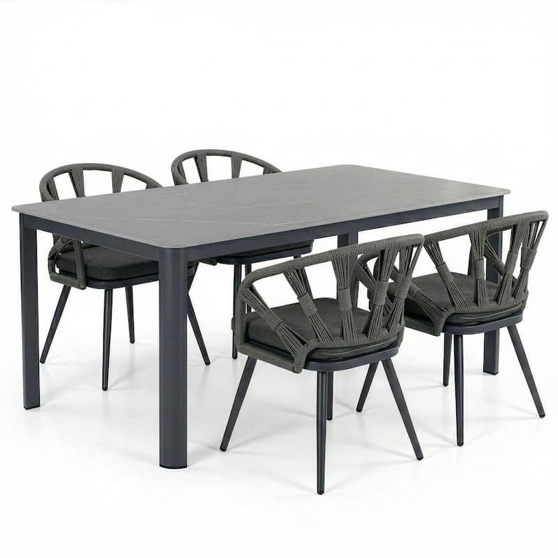 Binda Grey Outdoor Dining 4 Seats Set