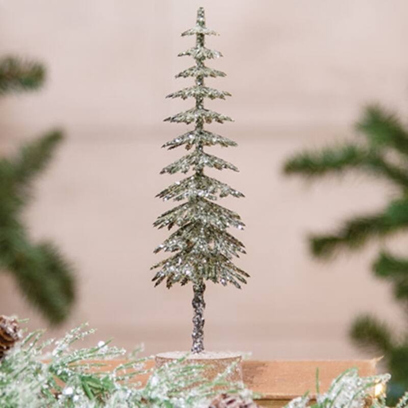 Gleaming Shortleaf Pine Tabletop Tree Winter Decor