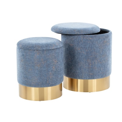 Silver Orchid Corday Contemporary Nesting Ottoman Set