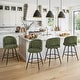 preview thumbnail 56 of 61, Swivel Bar Stools Set Of 2/3/4, Metal Bar Stools, Modern Upholstered Bar Stools For Kitchen Island - 20.3"W X 20.3"D X 39"H Green - Set of 4