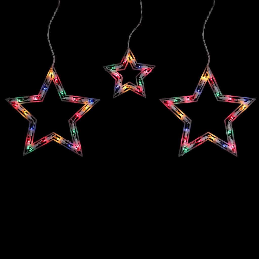 100-ct Multi-Color Star Shaped Mini Icicle Christmas Lights, 7ft