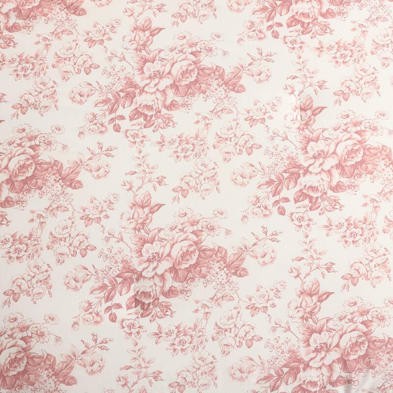 Laura Ashley Toile Delight Cotton Reversible Pink Comforter Set