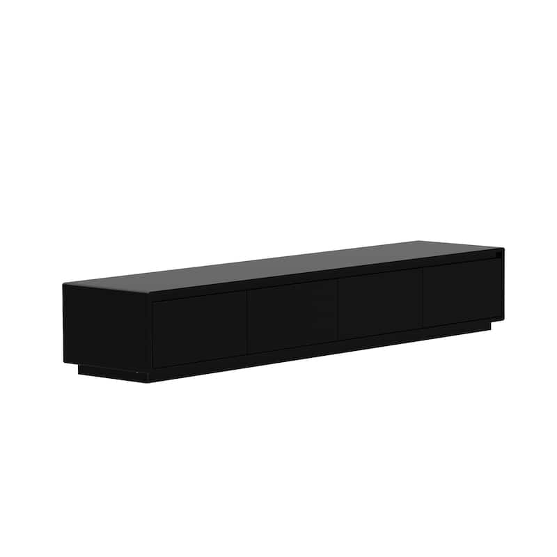 Luminous Elegance High Gloss Entertainment Center with LED Ambiance