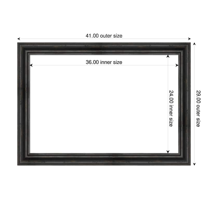 Amanti Art Rustic Pine Black Framed Dry Erase Magnetic Board - 41 x 29 in - Rustic Pine Black