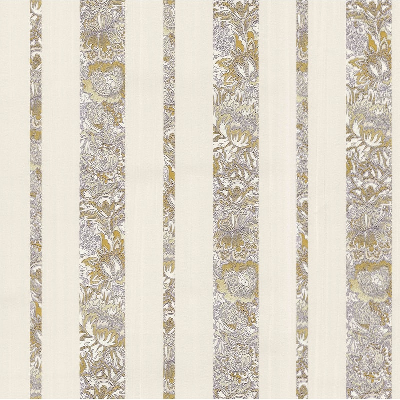 Ophelia Certosa Lavender Floral Stripe 33' L X 20.5" W Wallpaper Roll - Lavender