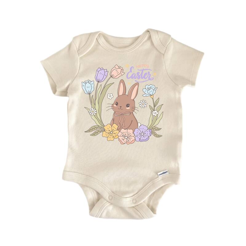Happy Easter - Baby Boy Girl Clothes Infant Bodysuit Funny Cute Newborn - White - 0-3M