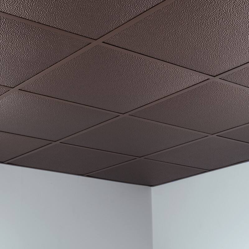 FASÄDE Border Fill Decorative Vinyl 2ft x 2ft Lay in Ceiling Panel in Argent Bronze (5 Pack)