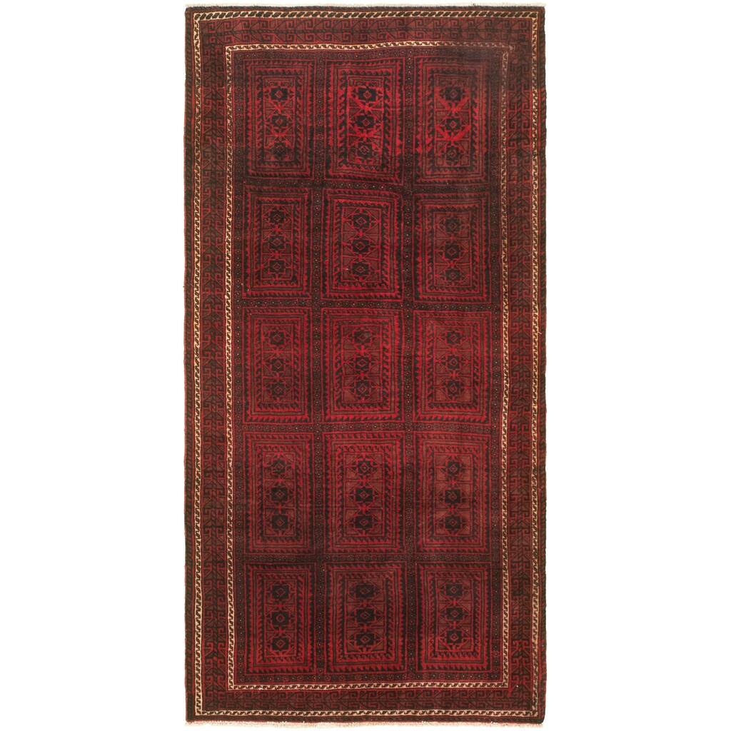 ECARPETGALLERY Hand-knotted Authentic Turkish Red Wool Rug - 4'1 x 8'3