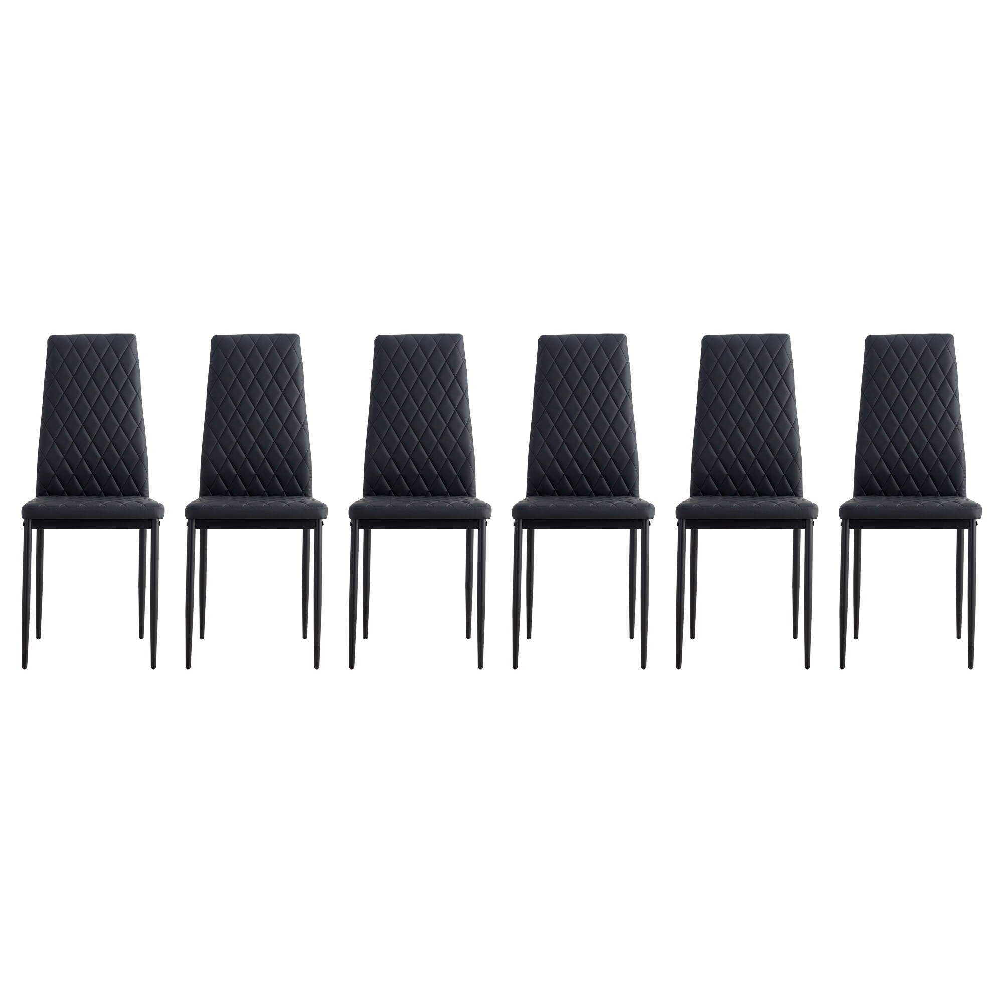 Black metal chairs best sale set of 6