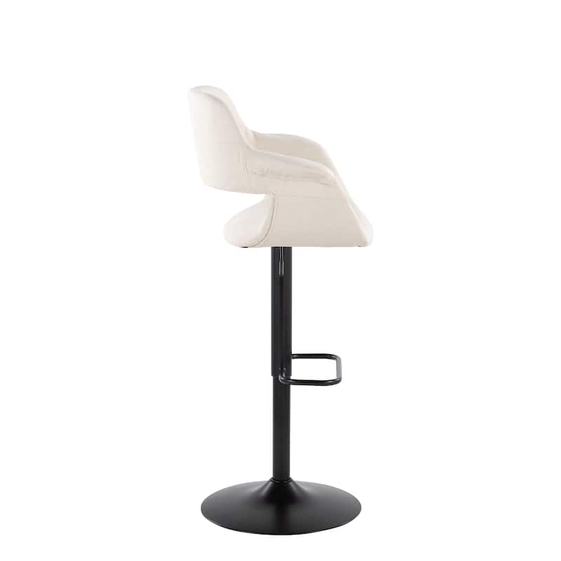 Lumisource Barstool with Swivel in Black and Charcoal, Set of 2 - 19"Lx23.5"Wx39-47.5"H