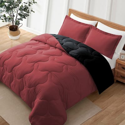 Lightweight Reversible Microfiber Down Alternative Comforter Set