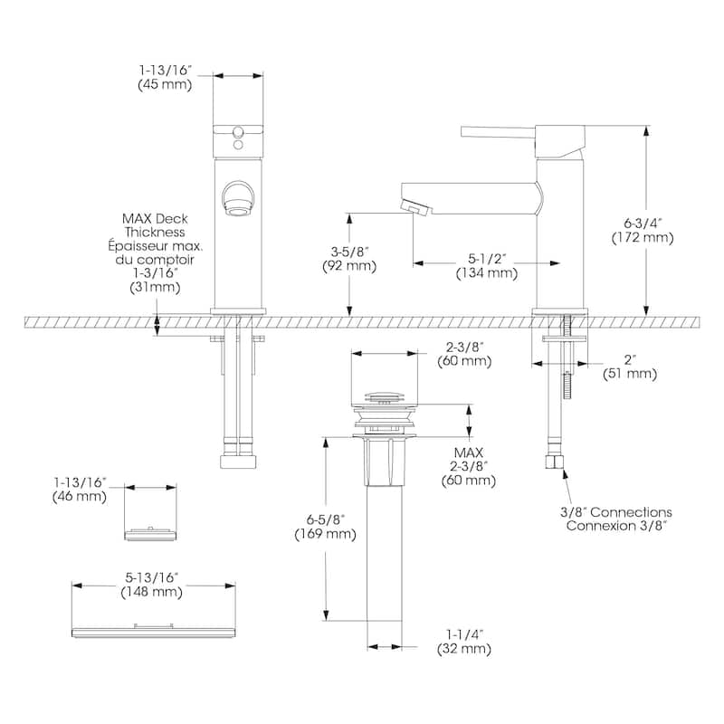 Belanger Single Handle Bathroom Faucet with Drain