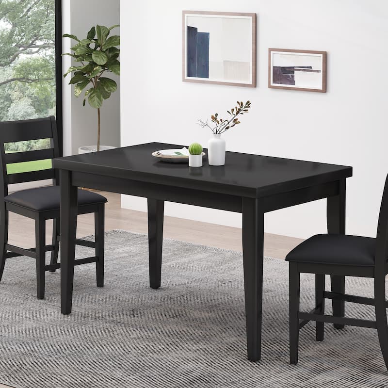 Charming Farmhouse Dining Table with Sturdy Construction and Versatile Appeal - Matte Black