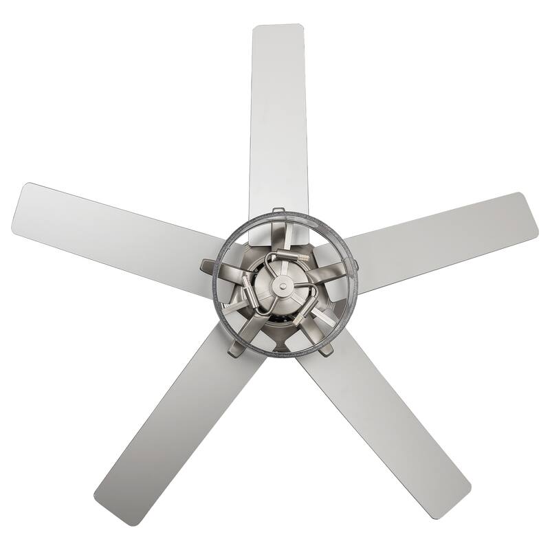 52-inch Modern Satin Nickel Bubble Shade Ceiling Fan with Light and Reversible Blades - 52'' W x 18.7" H