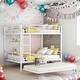 preview thumbnail 27 of 37, Full Over Full Metal Bunk Bed with Trundle, Trundle Bed White