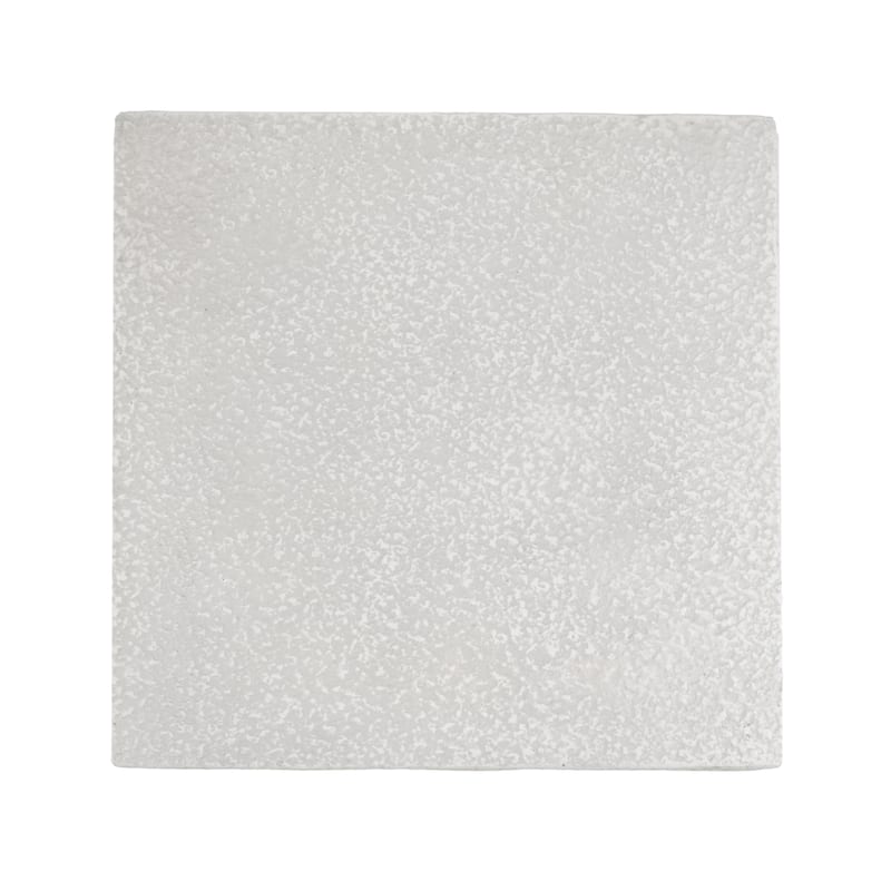 Unique Square Side Table with Antique White Faux Stone Textured Top and Brown Faux Wood Textured Base for Indoor and Outdoor