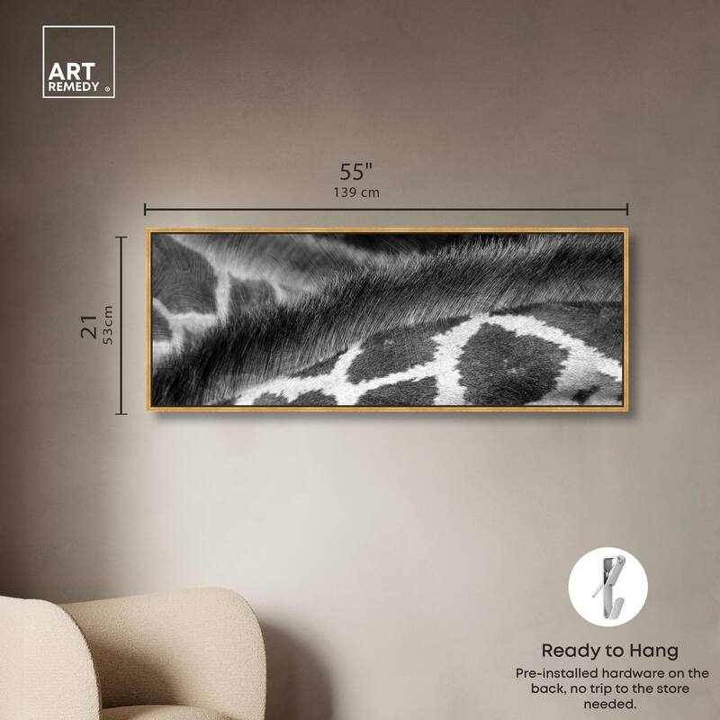 Giraffe Close Up Panoramic Canvas by Art Remedy