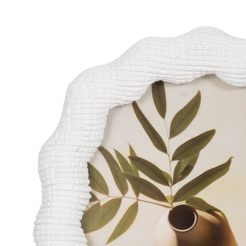 Resin Sculptured Wavy Arch Photo Frame - White