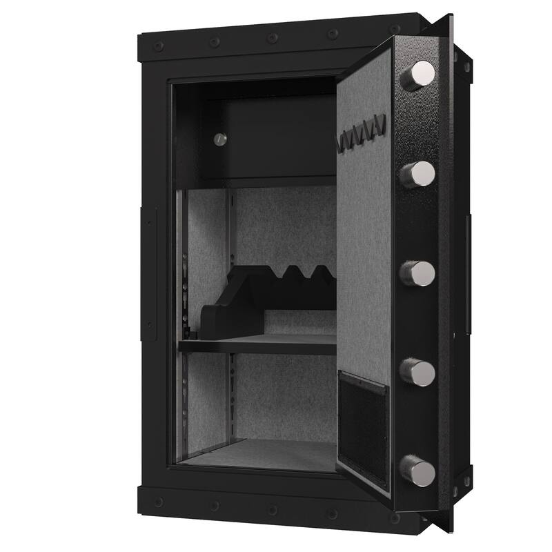Roomfitters 28.3 Inch Biometric Security Safe with Fingerprint Lock and Hidden Compartment, Carbon Steel, Black