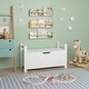 preview thumbnail 1 of 18, Kids Toy Box Chest,White Rubber Wood Toy Box for Boys Girls, Large Storage Cabinet with Flip-Top Lid/Safety Hinge White