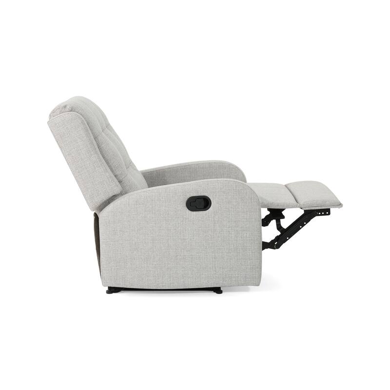 Tufted Upholstered Recliner Chair, 24.75" Manual Recliner Sofa Chair with Retractable Footrest Home Theater Lounge Chair