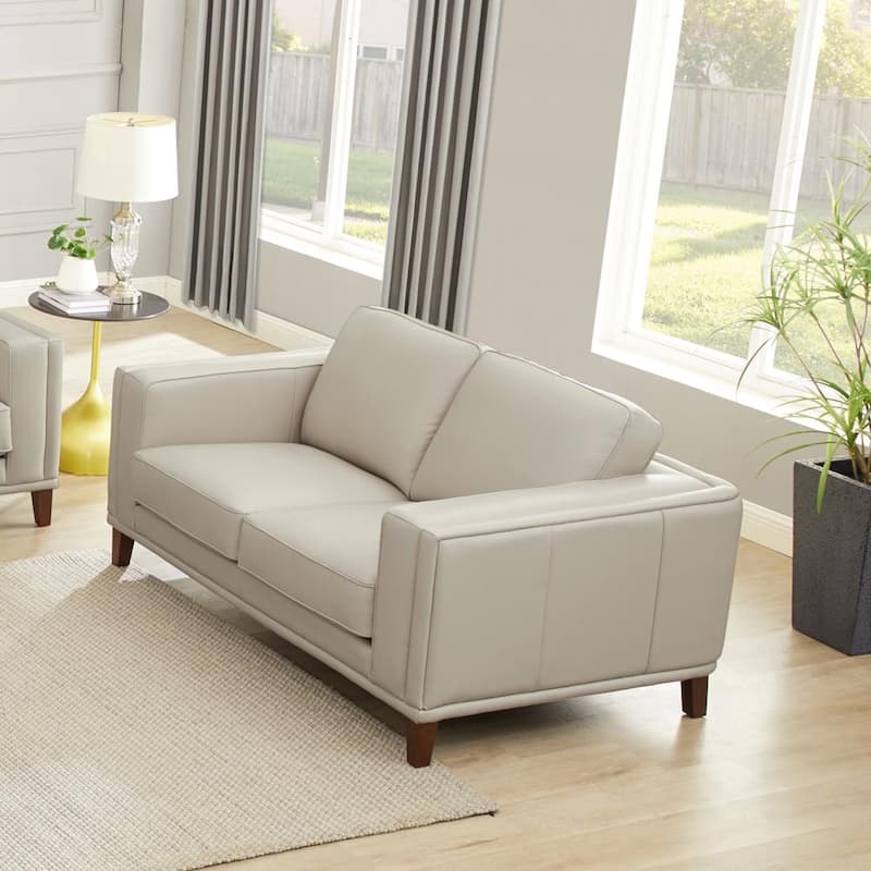 Hydeline Lyon Top Grain Leather Loveseat